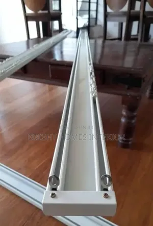 Double Aluminum Straight Curtain Rail Available in White