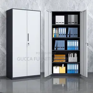 Cabinets; Gray-White 2-Door Metallic Filling Cabinet Unit