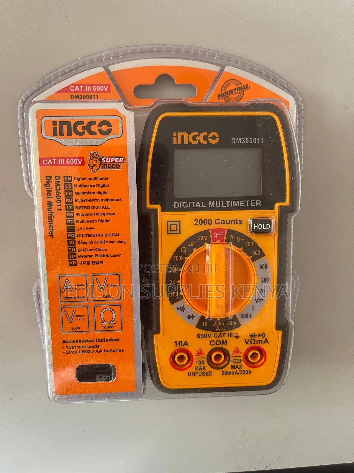 Digital Multimeter Ingco 600v 2000 Counts Dm360011