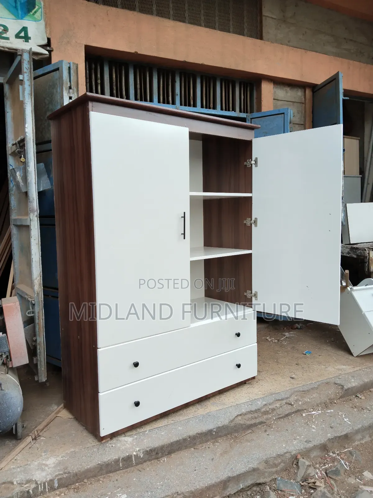 Walnut and White Clothes Cupboard/ Wardrobe in Kenya