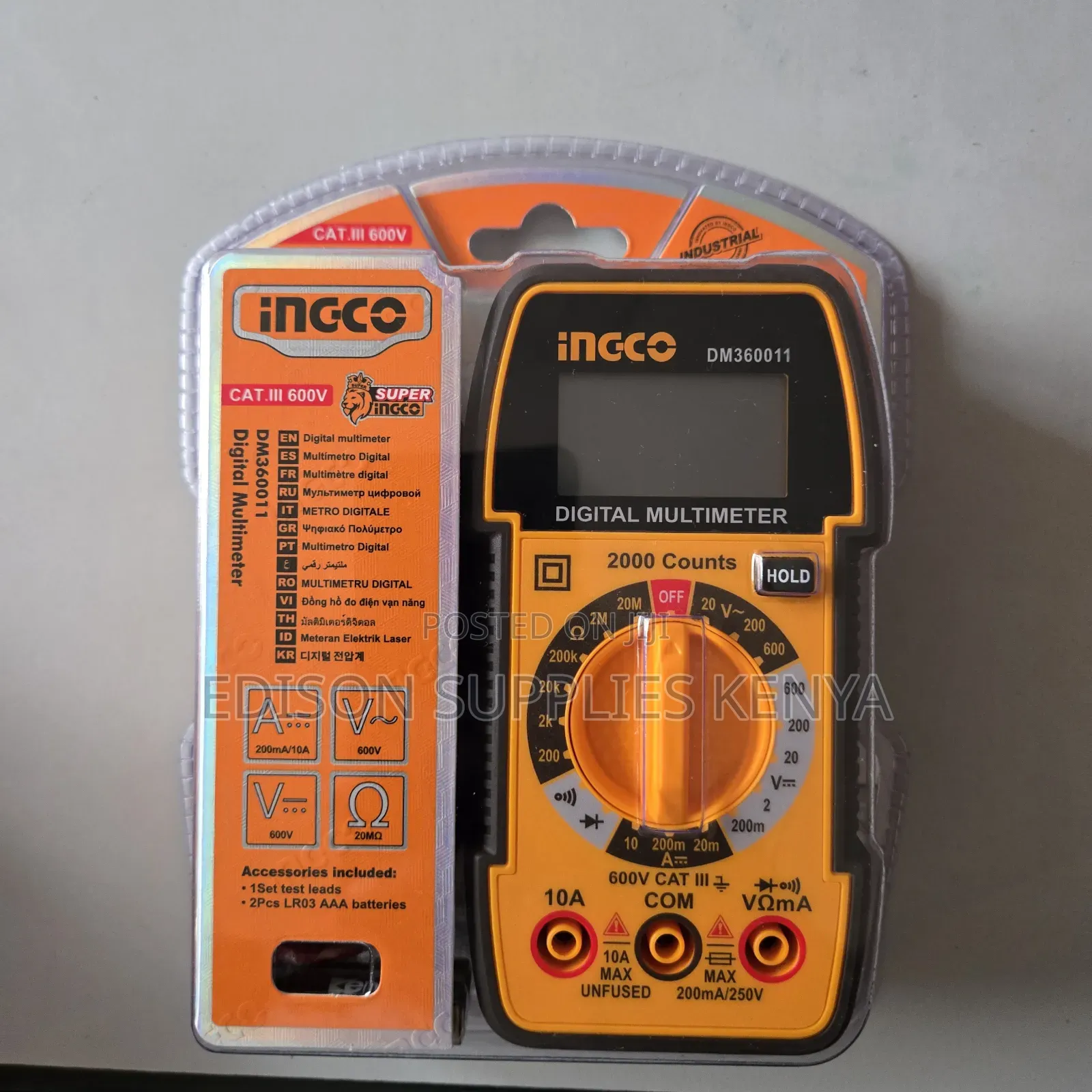 Digital Multimeter Ingco 600v 2000 Counts Dm360011