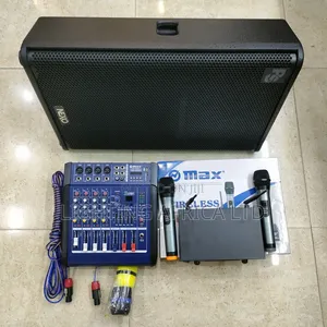 15" Monitor Speaker - Max Wireless Microphone - 4 Channels Mixer Kit