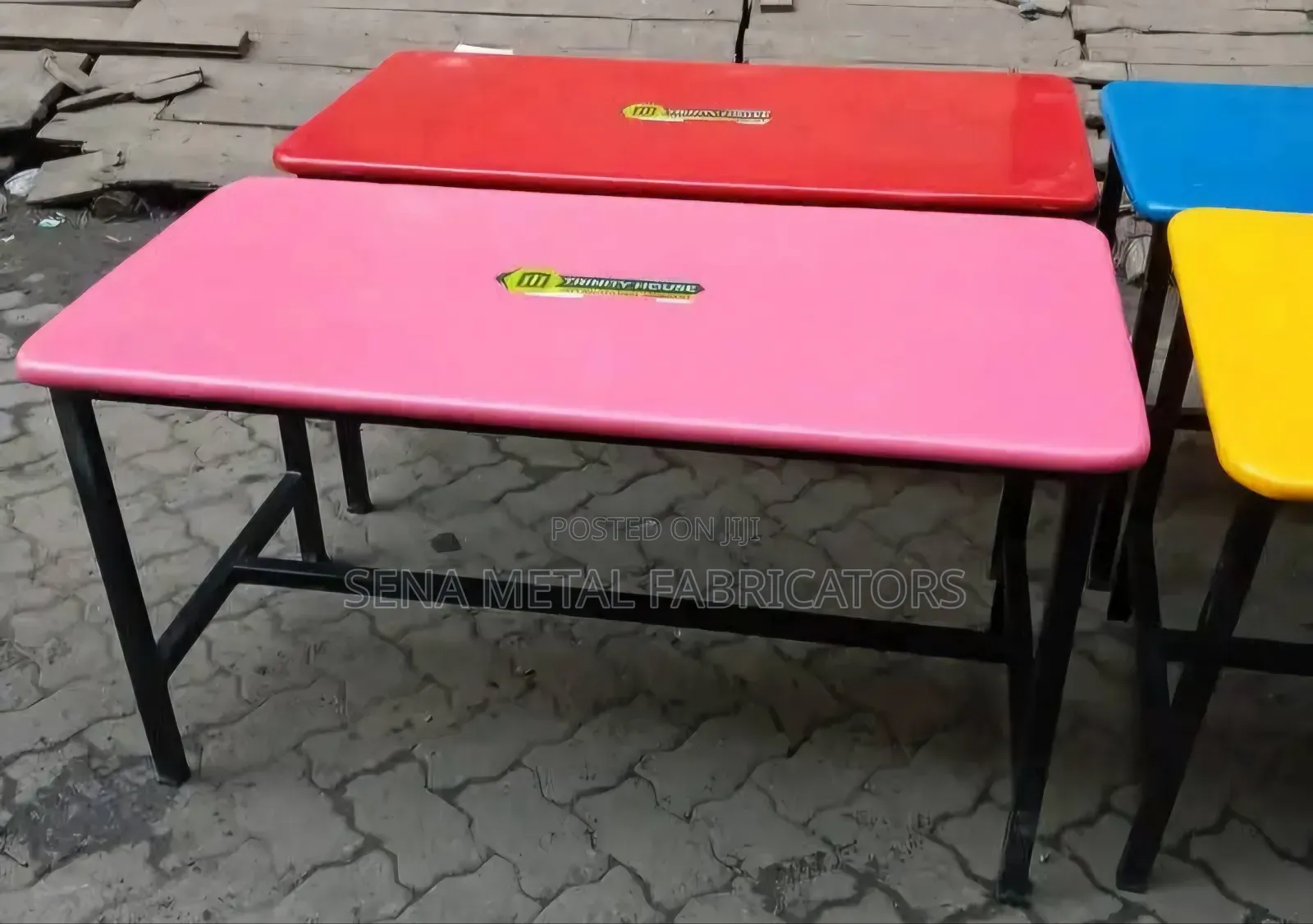 Kindergarten Table With School Logo.