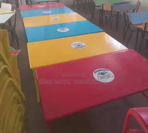 Kindergarten Table With School Logo.