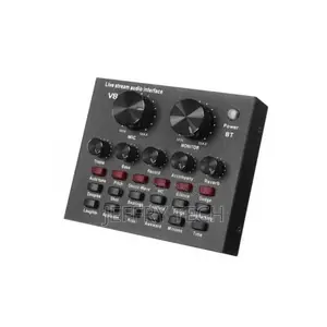 V8 Audio Mixer Bluetooth External Usb Sound Card - Black