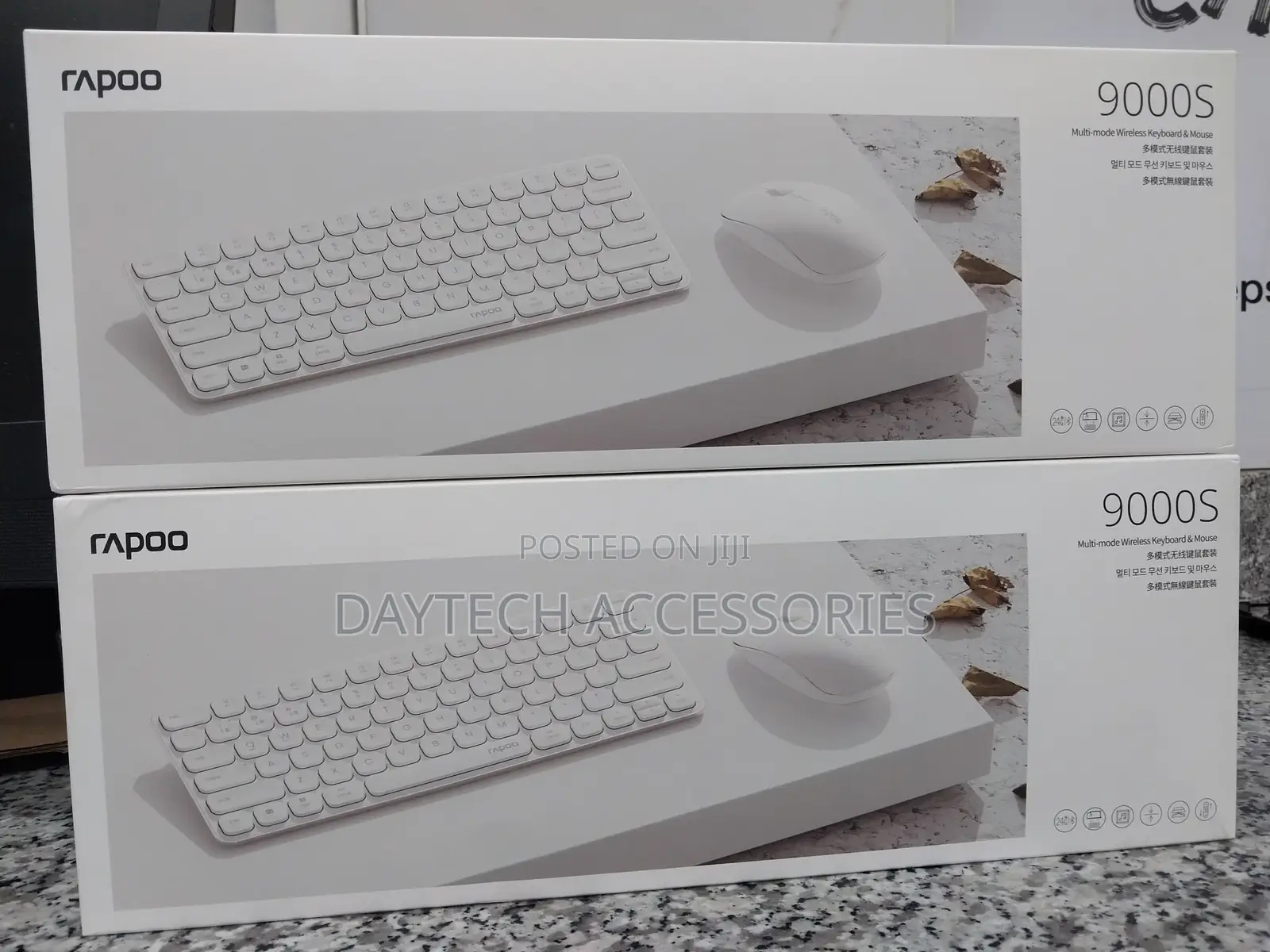 Rapoo - 9000s Portable Wireless Keyboard Mouse -White