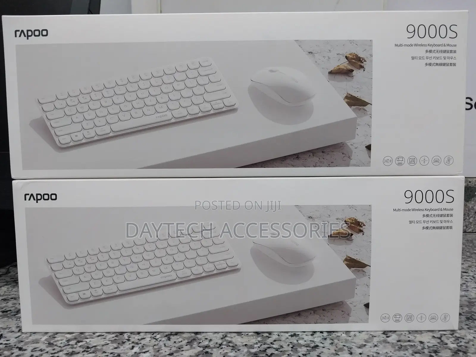 Rapoo - 9000s Portable Wireless Keyboard Mouse -White