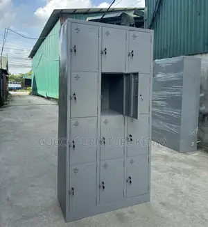 Cabinets:12-Door Secure Metal Locker Storage Unit