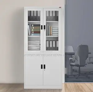 Cabinets: 2-Swing Door Display Metallic Office Cabinet