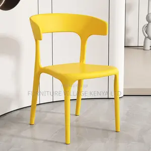 Office Chair: Designer Plastic Chair With Curved Backrest