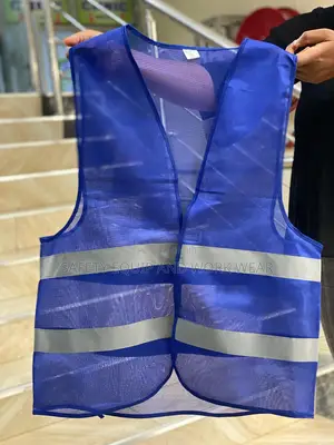 Reflector Vest Blue Jacket With Strong Velcro Fastening