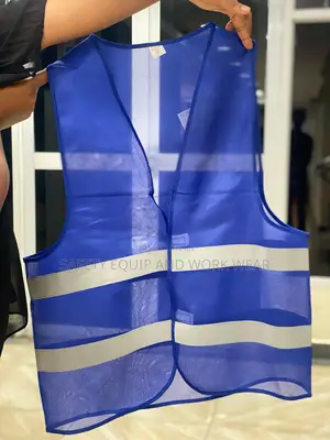Blue Reflector Vest Custom Fit For Visibility.