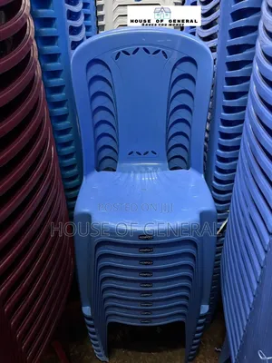 Blue Armless Kenpoly Plastic Chair. Strong and Durable
