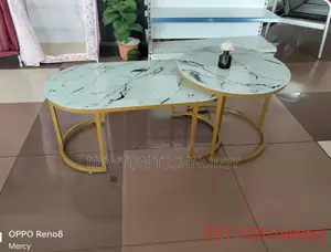 White Marble Coffee Table Glass Effect