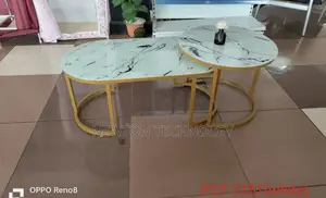 Nesting Marble Coffee Table Glass Effect
