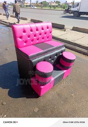 Black and Pink, 2 Seater Pedicure Seat 