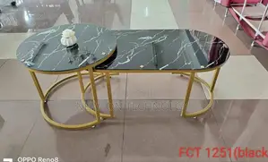 Marble Coffee Table Nesting Glass Effect