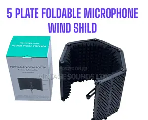 Microphone Isolation Shield Black Foldable