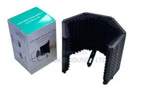 Studio Microphone Isolation Shield Black Foldable(5 Pane)