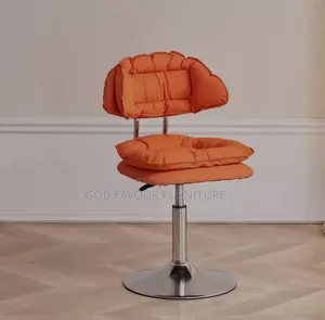 Comfy Colorful Orange Bar Stool With Metal Base Bj5tf