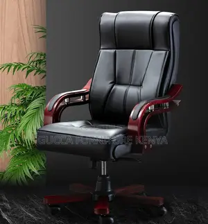 Office Chair:Luxury Leather Bliss Fixed Boss Office Chair