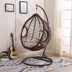 Home Chairs: Hanging Outdoor Swing Chair With Fabric Seating