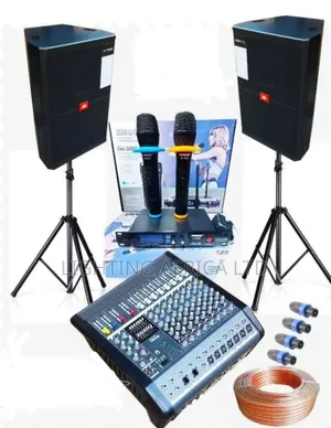 New Outdoor - Indoor 8 Channels Yamaha Powered Mixer - (2)Jbl Speakers