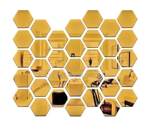 "Smoky Glass Hex Mirror"