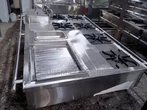 Six Burner, Griddle, Dumper and Fryers Combined