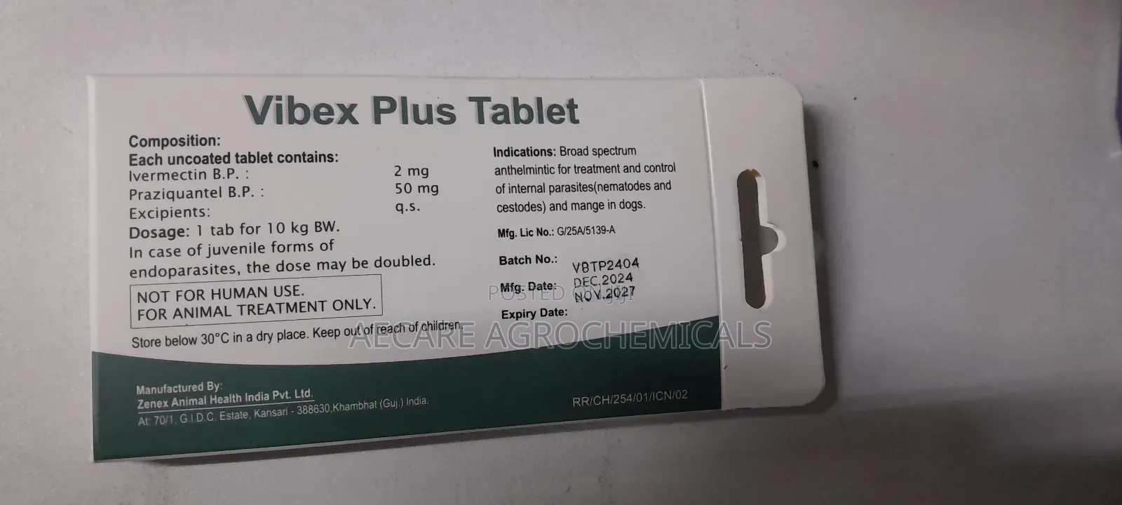 Vibex Plus Tablet 2 Tab Pack Endparasite And Ectoparasites