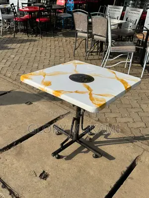 White Marble Restaurant And Bar Square Table