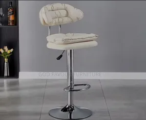 White Padded Bar Stool With Metal Base Gs8jw