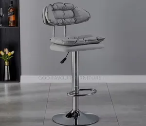 Adjustable Comfy Padded Counter Bar Stool With Metal Base T7