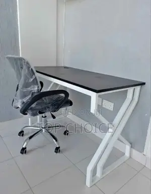 Table and Mesh Chair.