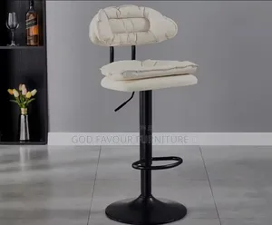 Beautiful White Adjustable Comfy Bar Stool Fn8g
