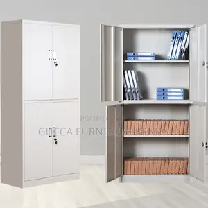 Cabinets:Adjustable Shelfs Four Door Metallic Office Cabinet