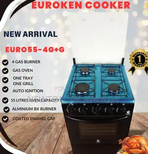 Euroken Standing Cooker With Gas Oven Cooker