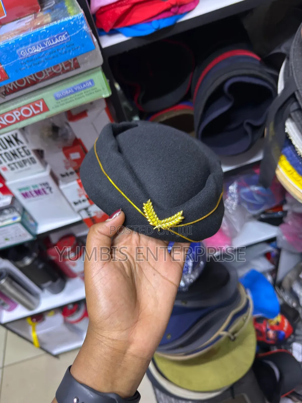 Black Women's Stewardess Hats/Hostess Hats