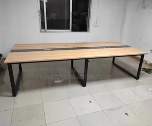 Office Table: Modern 2.4m Discussion Room Table-Steel Frame