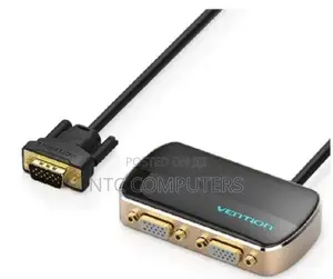 Vention 1 in 2 Out Vga Splitter Black Aluminium Alloy Type