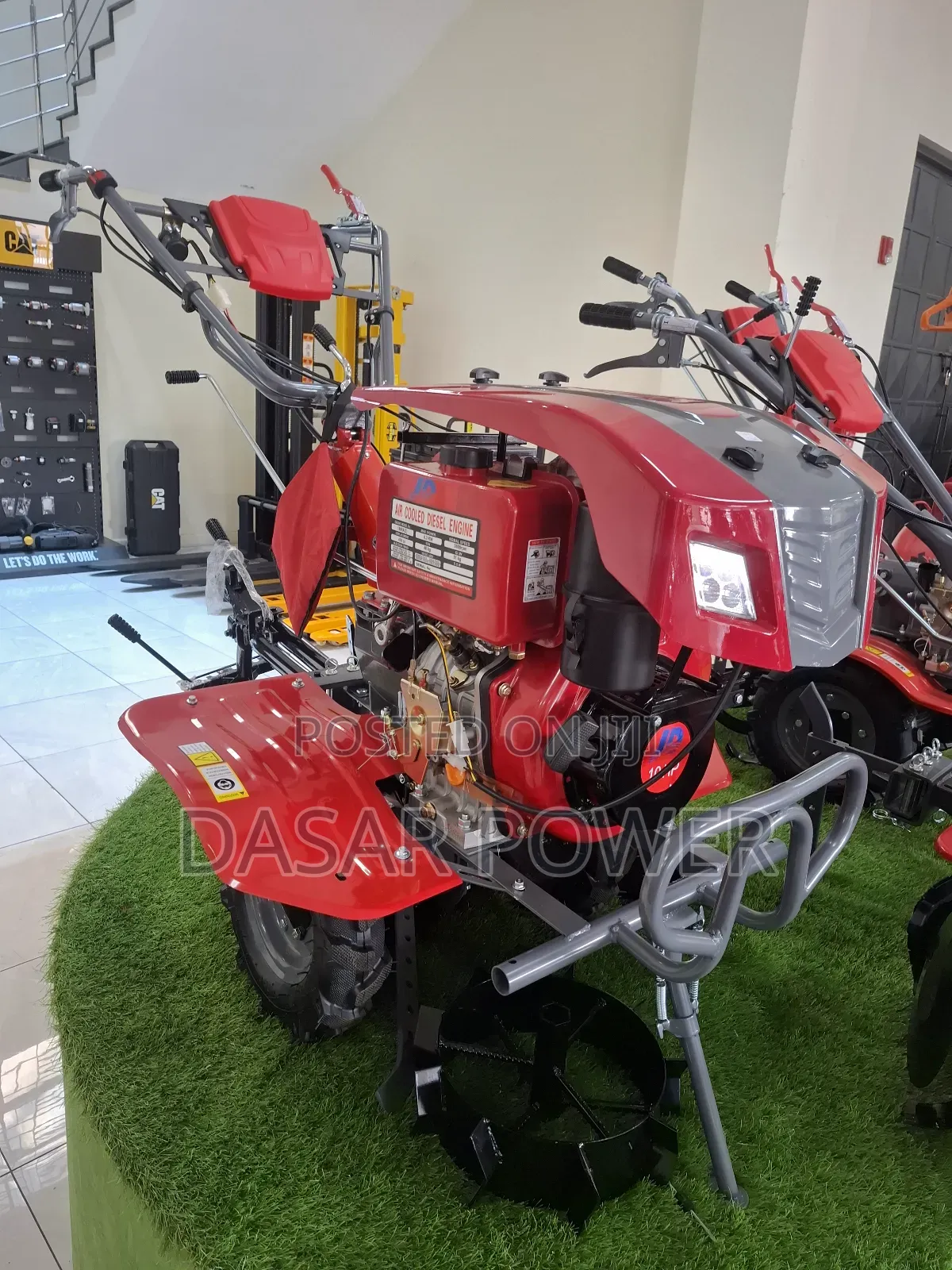 Diesel Power Tiller With Attachments.