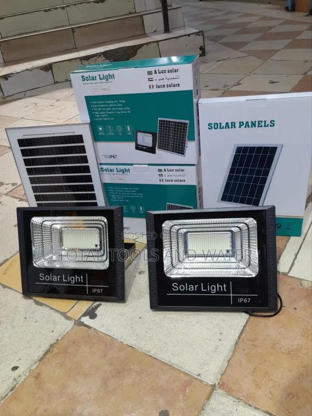 Time Control Solar Flood Light 100w With Solar Panel - main view