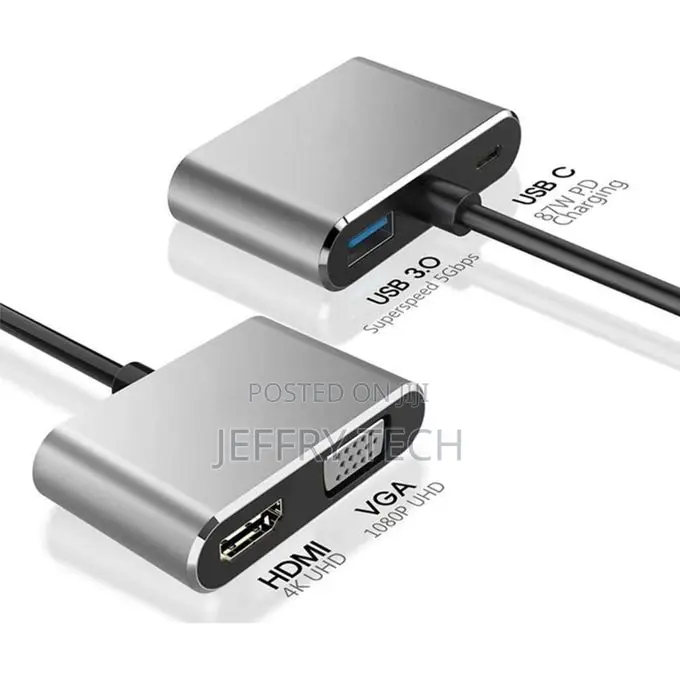 4 in 1 Usb C Hdmi Type C to Hdmi Adaptor Vga Usb3.0