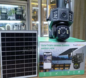 *Triple Screens Dual Lens Smart 4g Solar PTZ 360 Camera_
