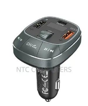 Vention 3-Port Usb (C + a + A) Car Charger With Fm Trans
