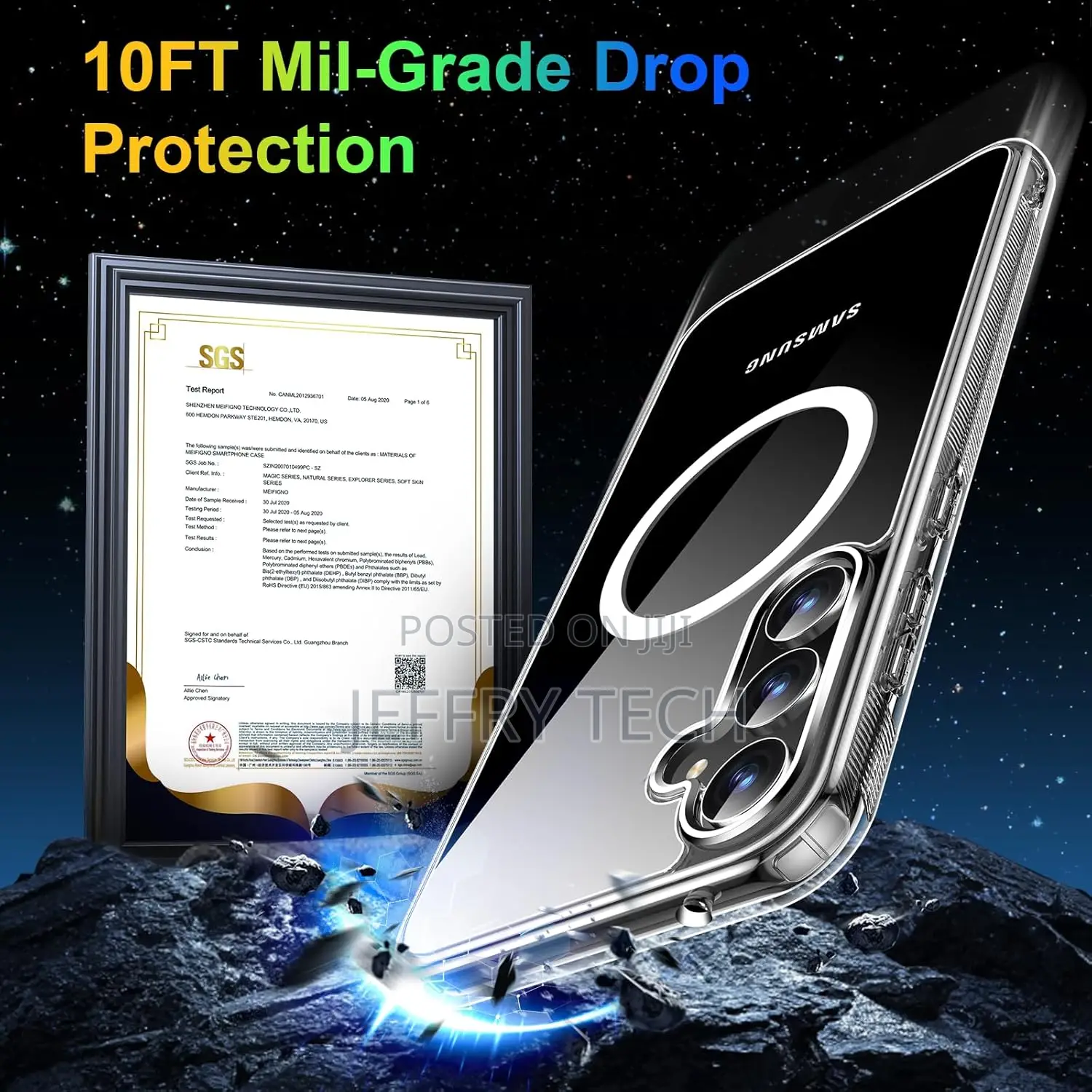 Meifigno Samsung Galaxy S23 Fe Case Clear Crystal Clear