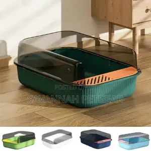 Open Top Cat Litter Box With Scatter Shield Step +Free Scoop