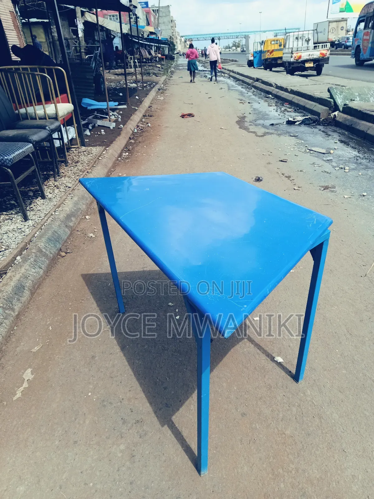 Trapezium Table, With Marble Top 