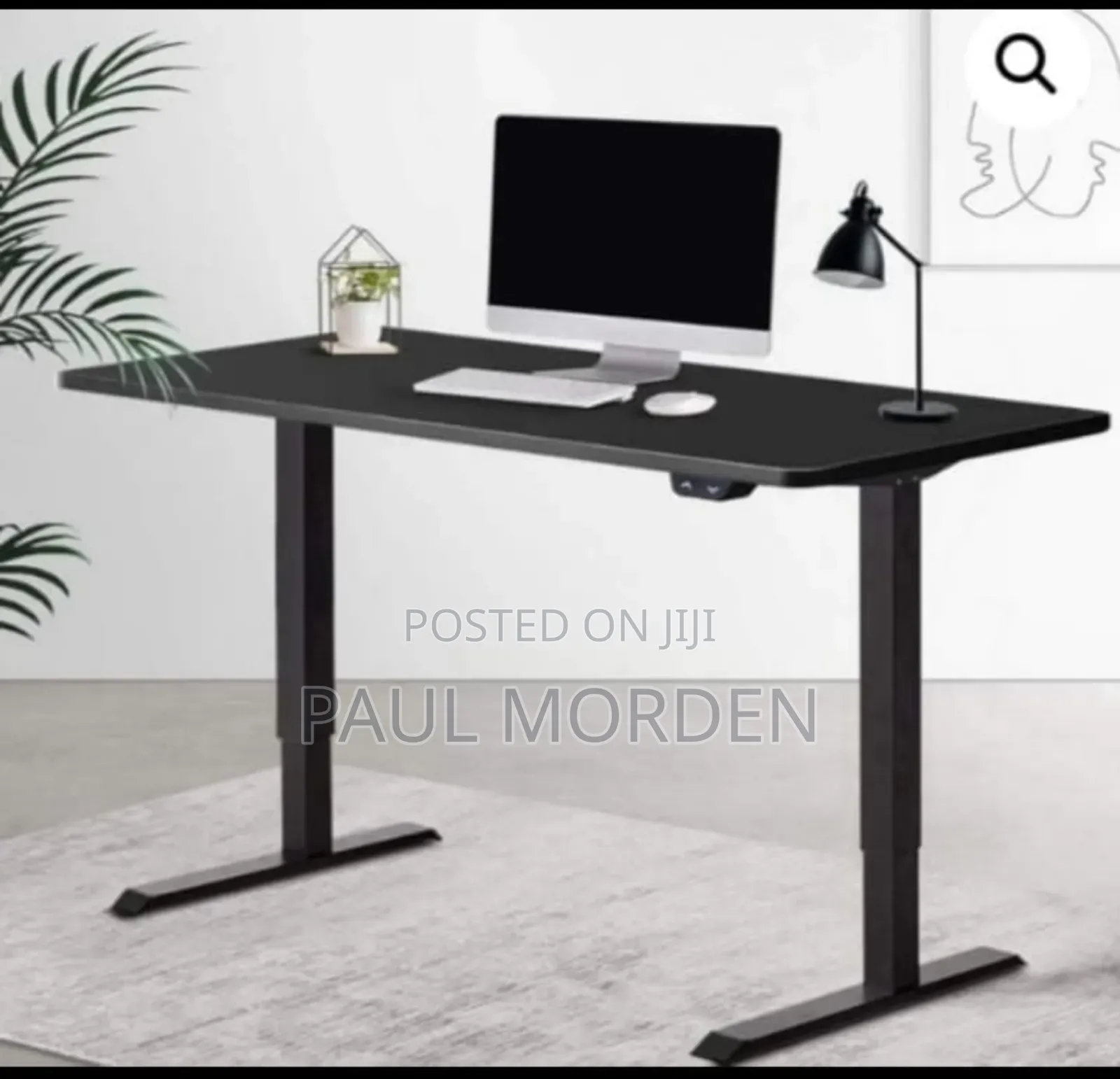 Black Automatic Adjustable Height Table