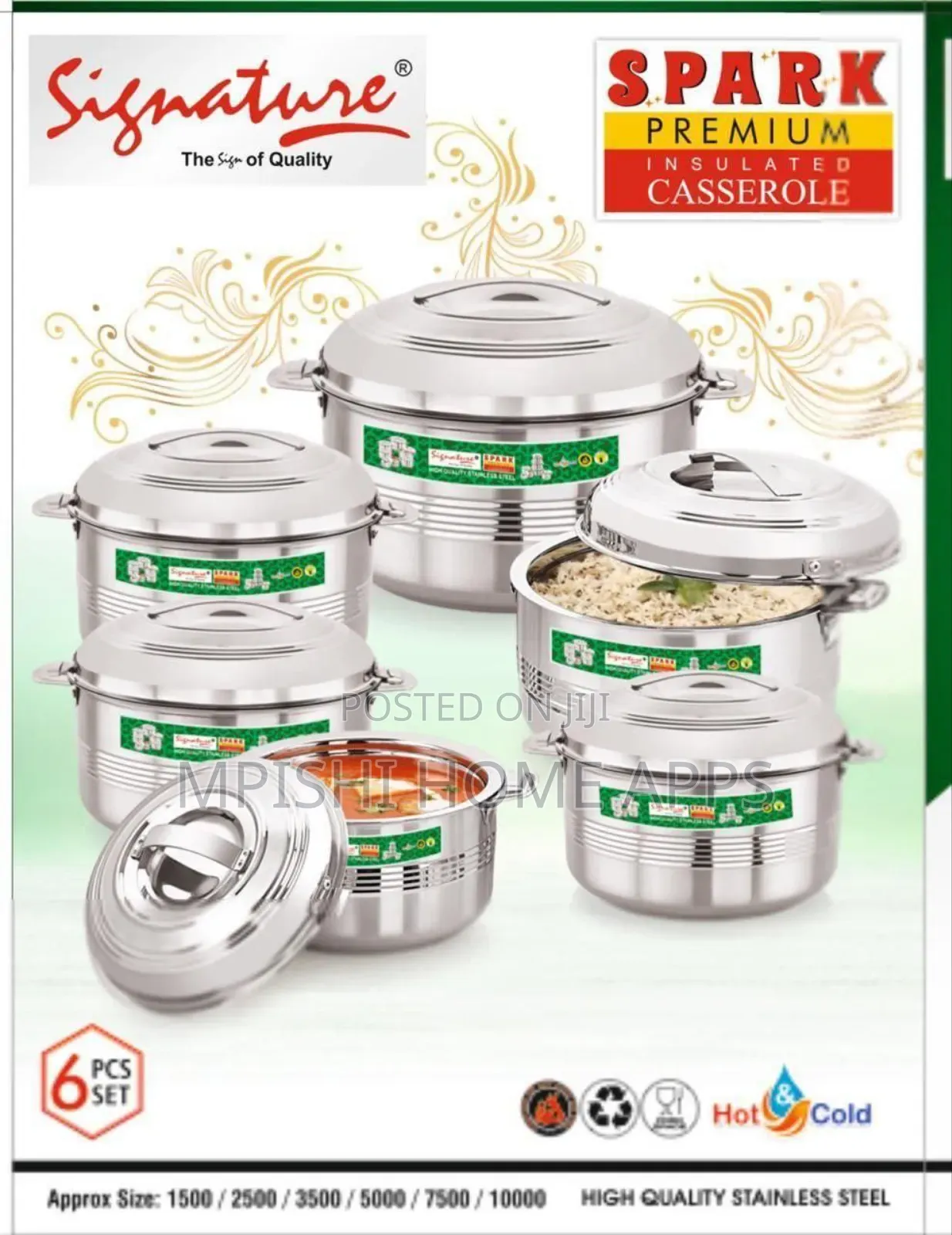 6 PCS Spark Stainless Steel Hotpots